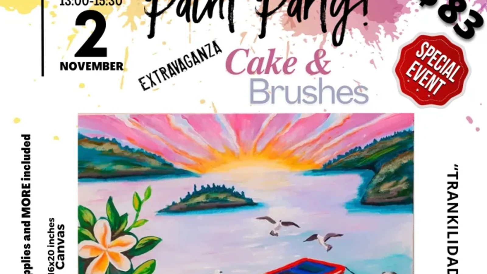 Paint Party - Cake & Brushes - Image 1