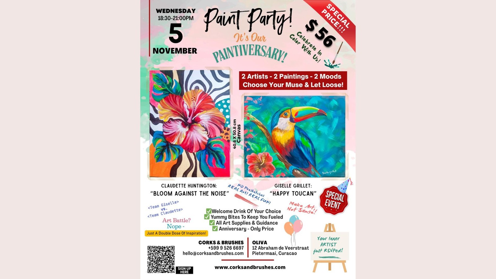 Paint Party Anniversary – Corks & Brushes - Image 1
