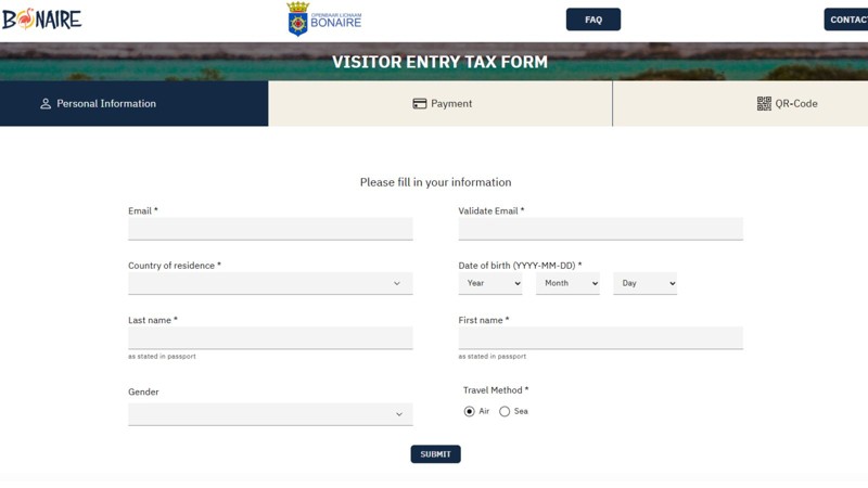 01. Visitor Entry Tax Bonaire